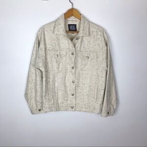 Urban Outfitters BDG White Heathered Jacket Sz XS Denim Confetti Neutral minimal